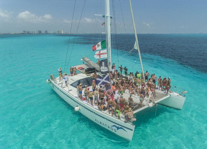 Just Amazing catamaran used for the Cancun Boobs Cruise